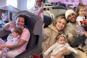 Virginia mostrou as babás das filhas