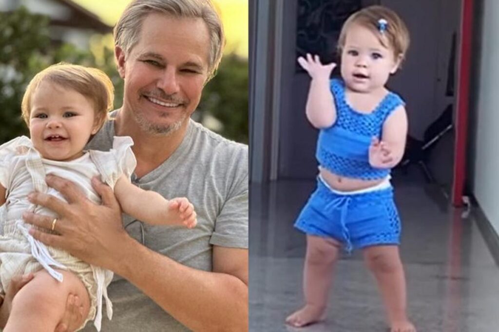 Edson Celulari e Karin Roepke ao lado da filha, Chiara