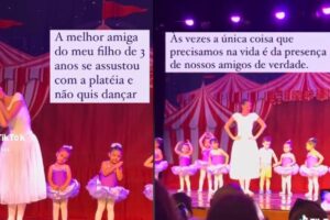 Menino viraliza ao dançar com amiga em apresentação de ballet