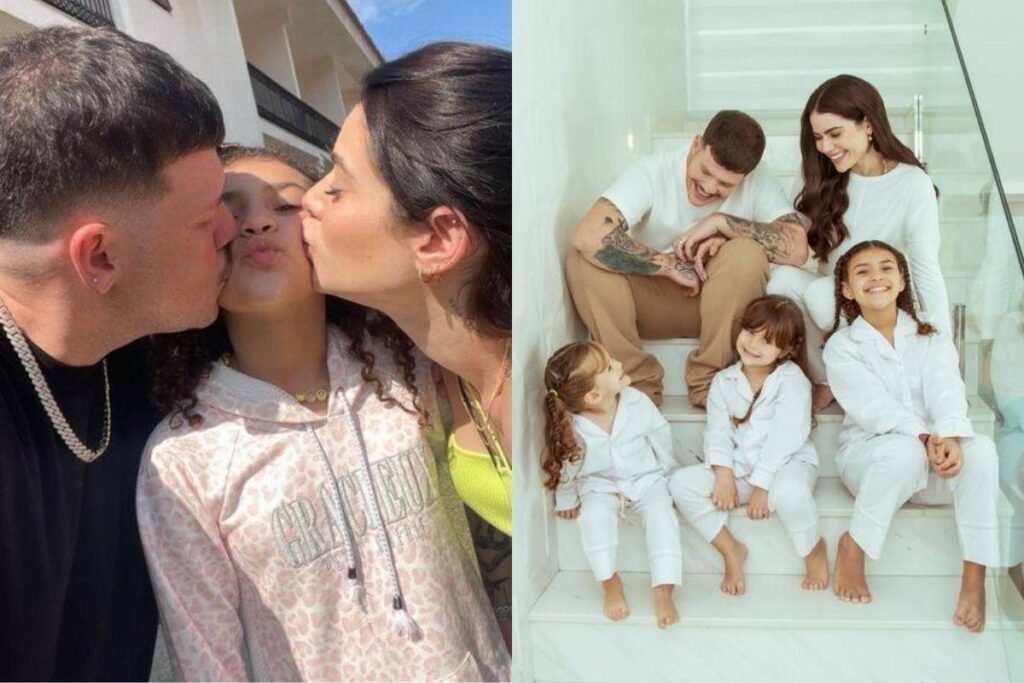 Cantor Ferrugem dá uma de fada do dente e põem moedas debaixo do travesseiro da filha