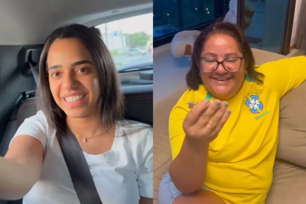 Ela mostrou partes do apartamento