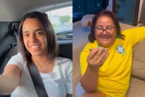 Ela mostrou partes do apartamento