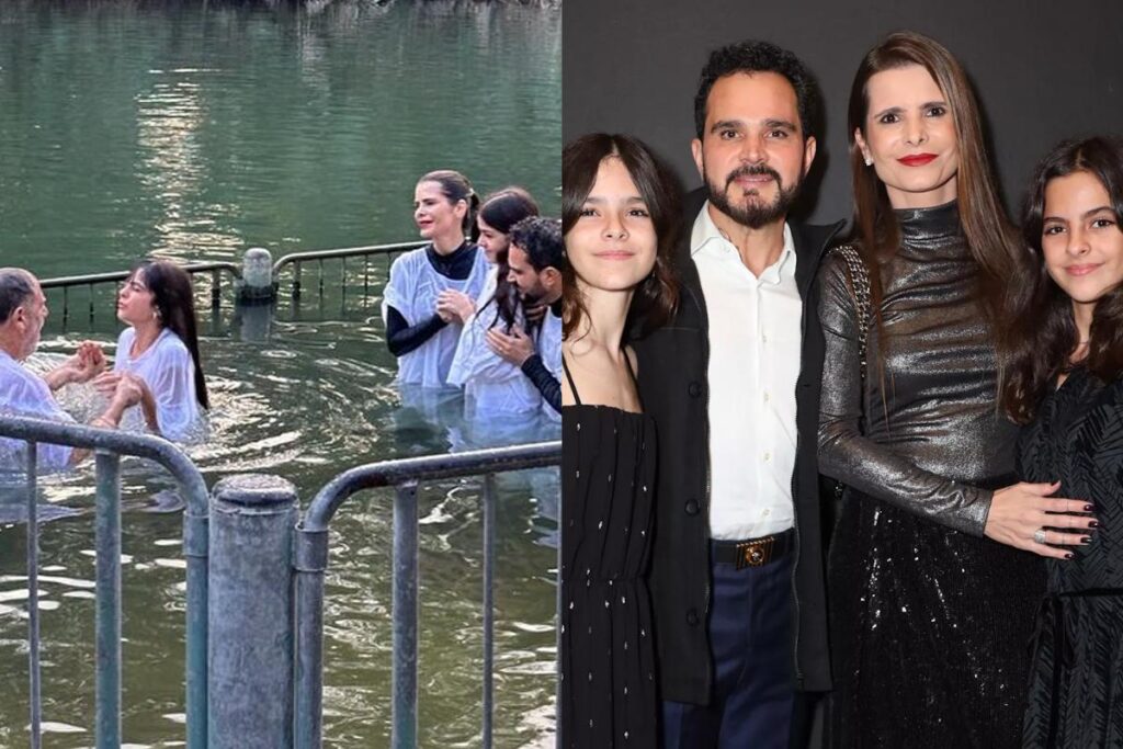 Luciano, Flávia e as filhas gêmeas