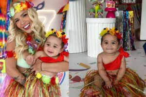 Karoline Lima posta fotos da festa da filha