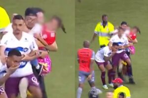 Pai estava com a criança no colo durante as agressões