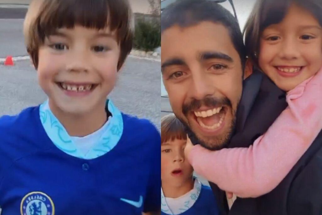 O surfista mostrou a alegria das crianças