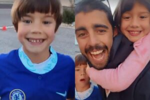 O surfista mostrou a alegria das crianças