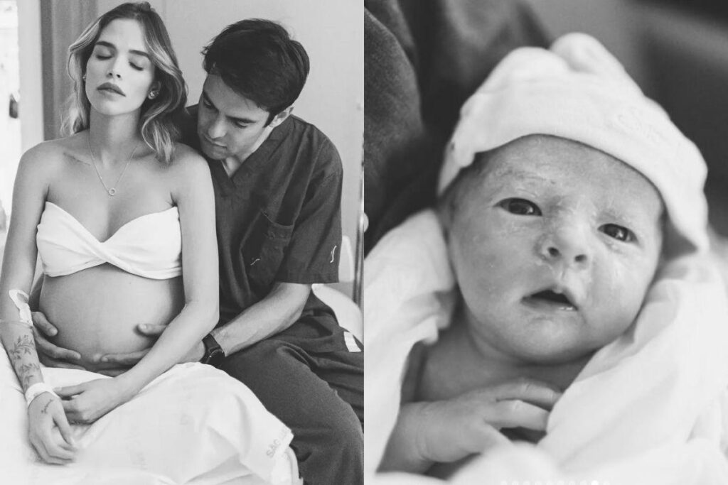 Carol mostrou fotos inéditas do dia do parto