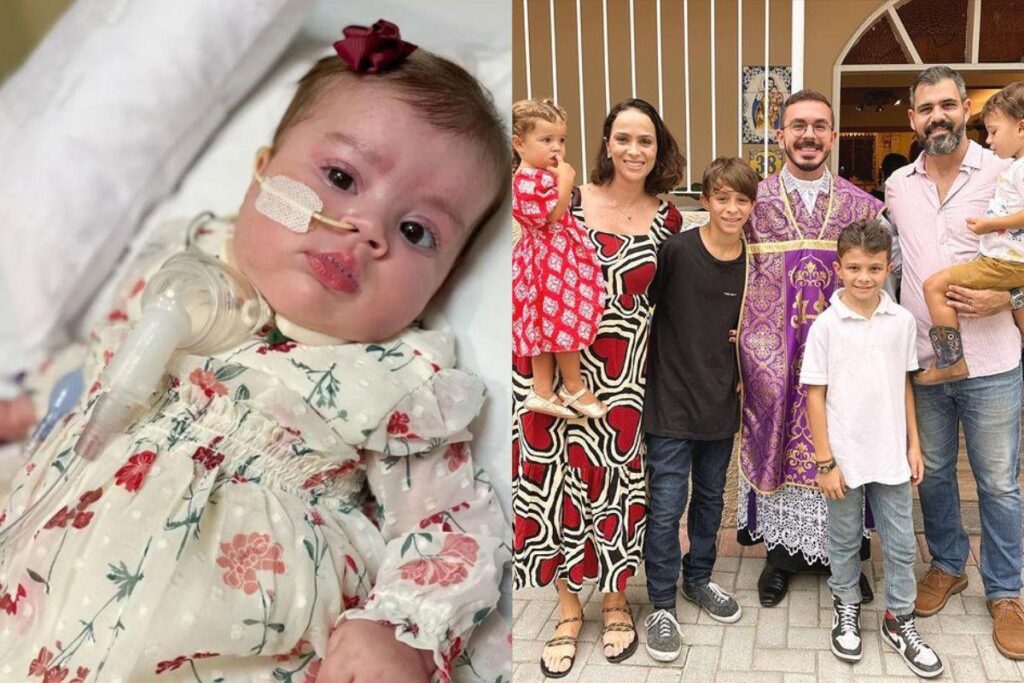 Letícia Cazarré, esposa do ator Juliano Cazarré, postou a primeira foto oficial da família reunida recentemente