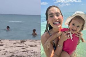 Virginia mostrou o dia na praia