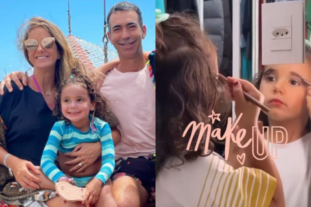 A filha da apresentadora usou as maquiagens da mãe