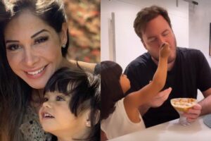 Maíra Cardi mostrou o namorado ao lado da filha