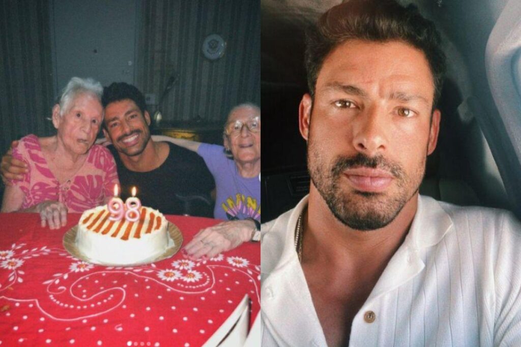 Cauã Reymond comemora aniversário da avó