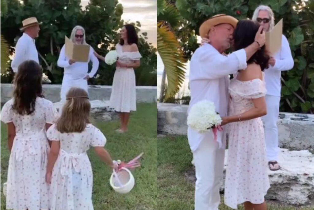 Bruce Willis e a esposa renovaram os votos de casamento