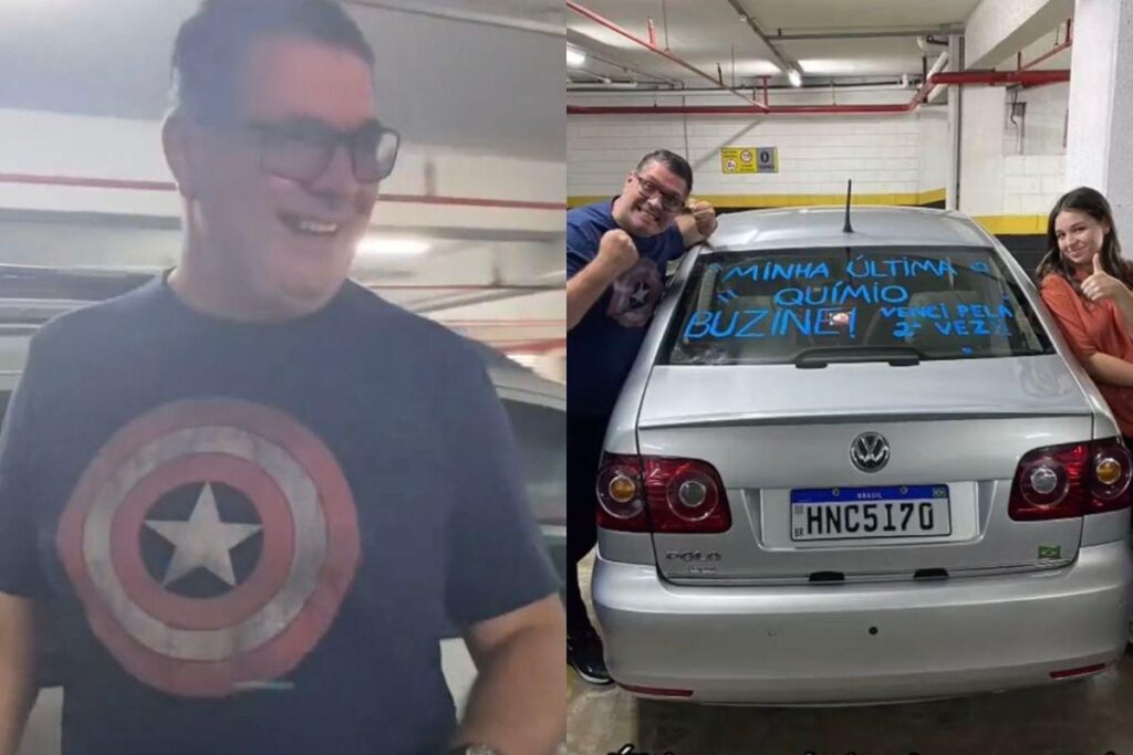 Momento da preparação da surpresa ao pai