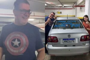 Momento da preparação da surpresa ao pai