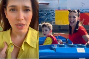 Sabrina Petraglia com o marido e os  filhos