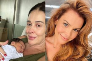 Claudia Raia e filho caçula Luca recebem visita especial de Fernanda Souza
