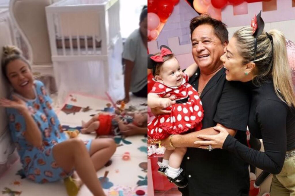 Poliana Rocha usou um pijama com o rosto das Marias