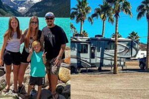 Família larga tudo para viajar pelo mundo