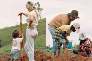 Bruno e Giovanna publicaram lindas fotos ao lado dos filhos