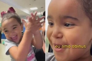 Menina realiza sonho e anda de transporte público pela primeira vez