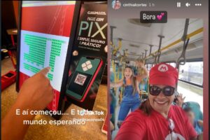 Cinthia comprando os ingressos para os alunos