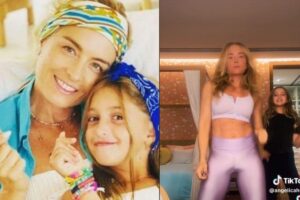 Angelica mostra quarto da filha