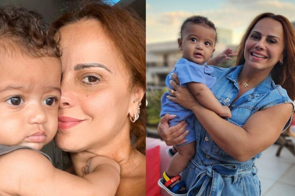 Viviane Araujo com o filho