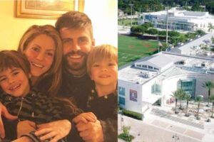Piqué e Shakira ao lado dos filhos