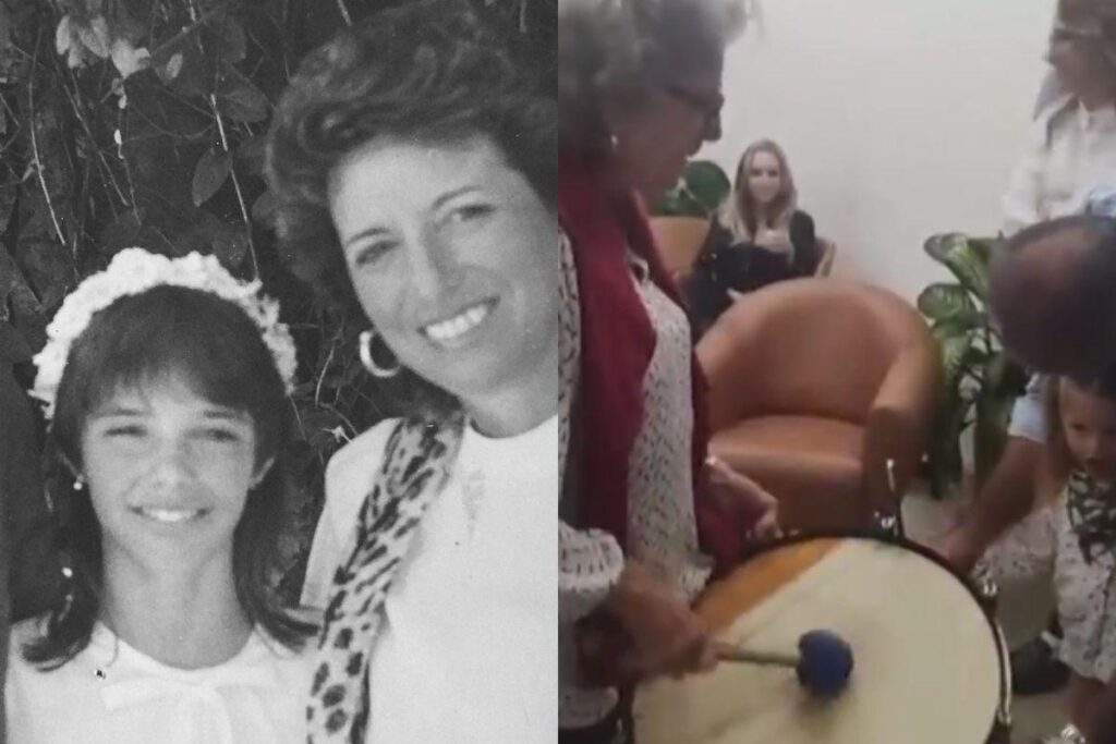 Fernanda ao lado da filha