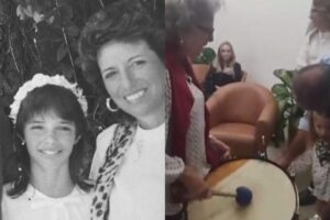 Fernanda ao lado da filha