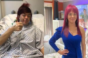 Zoe em recuperação após a cirurgia