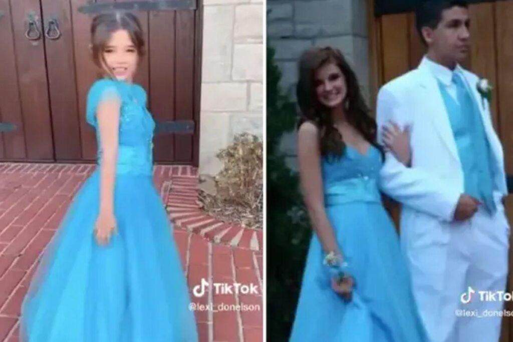 Mãe reforma vestido antigo para filha