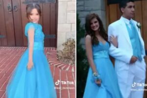 Mãe reforma vestido antigo para filha