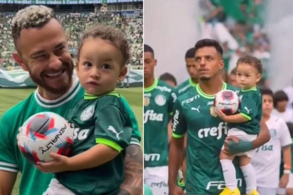 Fred leva filho para jogo de futebol pela primeira vez