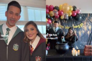 Casal faz chá revelação inspirado em Harry Potter