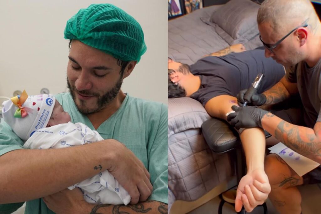 Eliezer faz tatuagem em homenagem à filha com Viih Tube, Lua