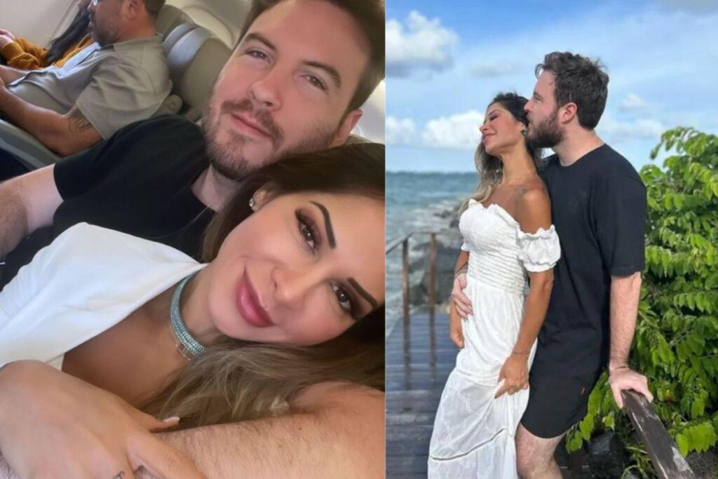 Thiago ao lado de Maíra Cardi