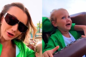 Ana Paula Siebert e a filha, Vicky, combinando looks em passeio a cavalo