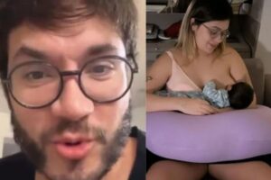 Eliezer está mostrando os primeiros dias da recém-nascida