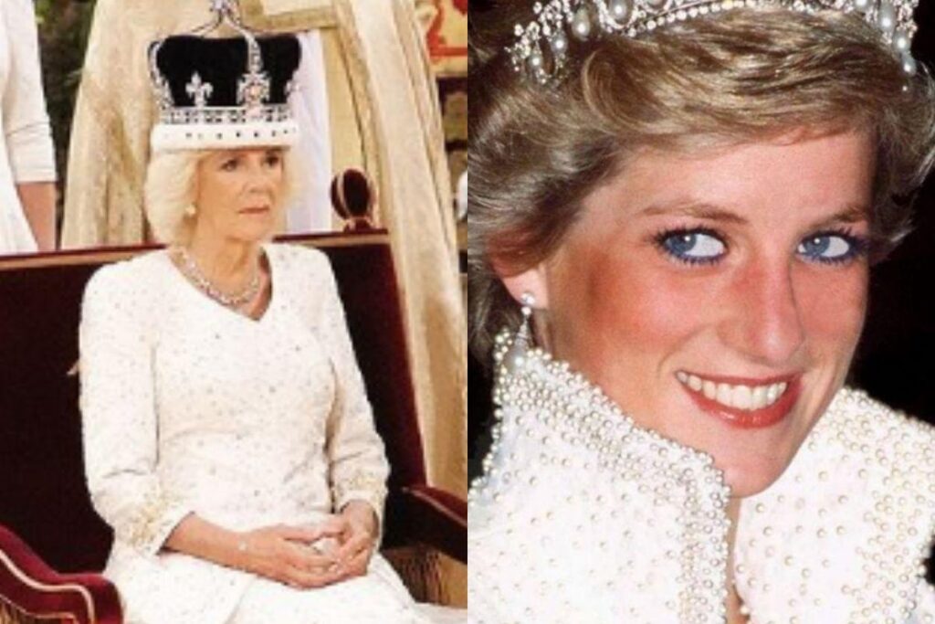 Vestido bordado de Camilla Parker