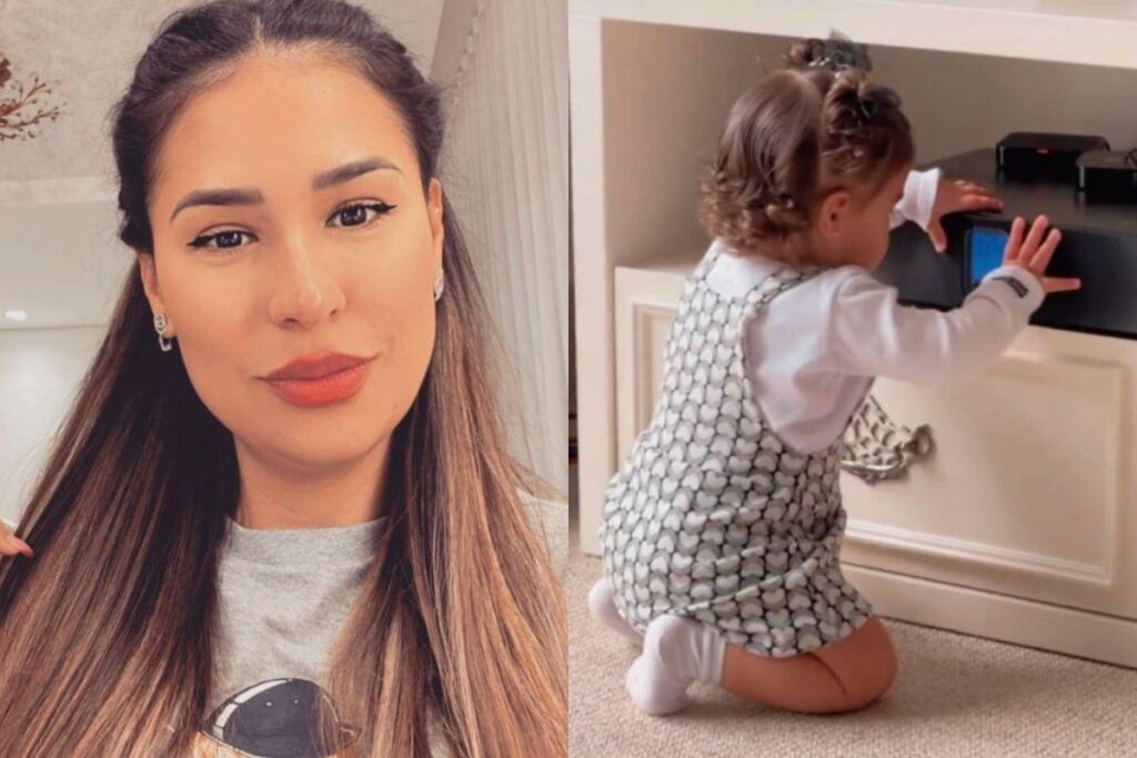 Simone ao lado da família