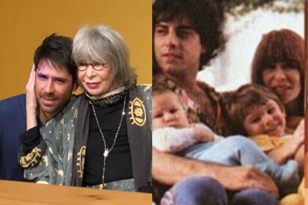 Rita Lee, com o marido Roberto e os filhos