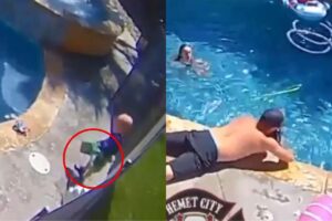 O pai salvou a criança