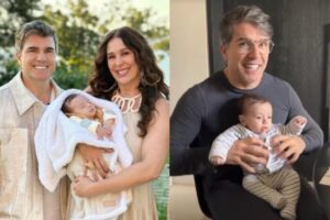 Claudia Raia mostrou momentos do batizado de Luca, terceiro filho