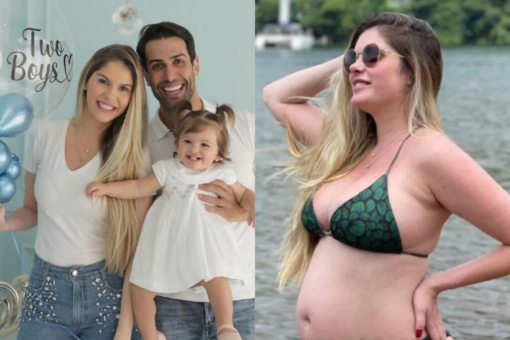 Bárbara apareceu ouvindo o coração dos gêmeos