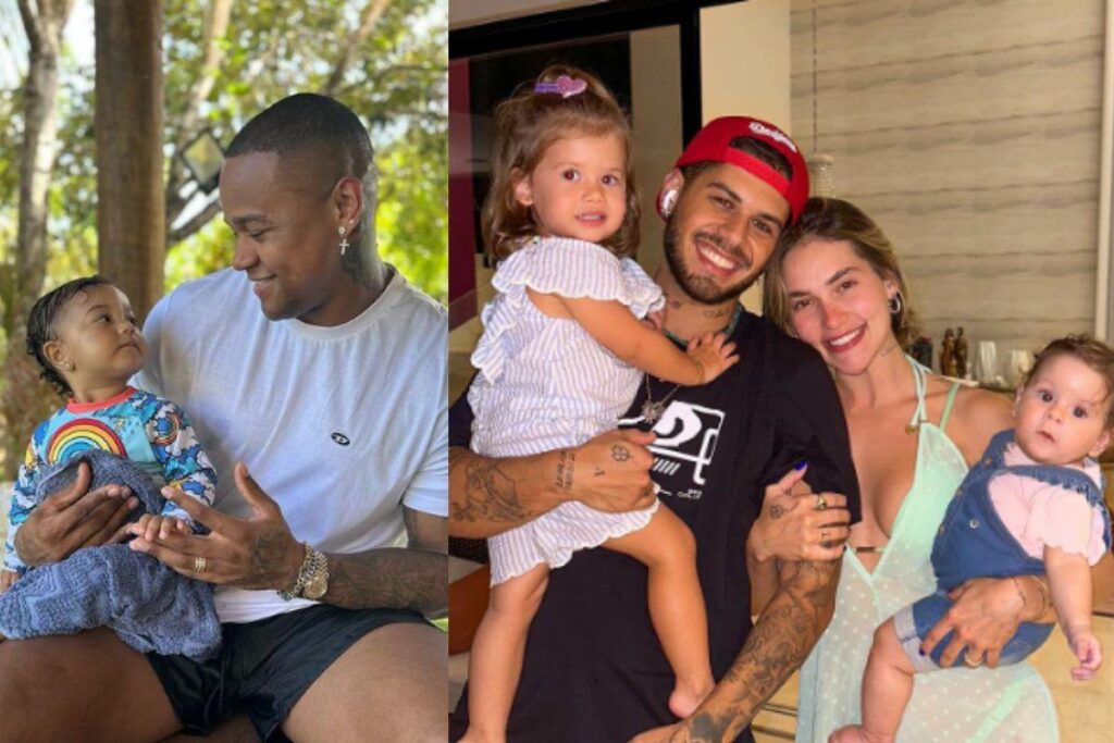 Léo Santana e Lore Improta levam a filha pela primeira vez em show