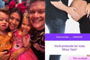 Thais Fersoza e Michel Teló com os filhos