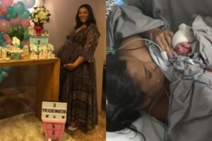 Gustavo, Antônio e Isadora, trigêmeos nascem saudáveis em Minas Gerais.